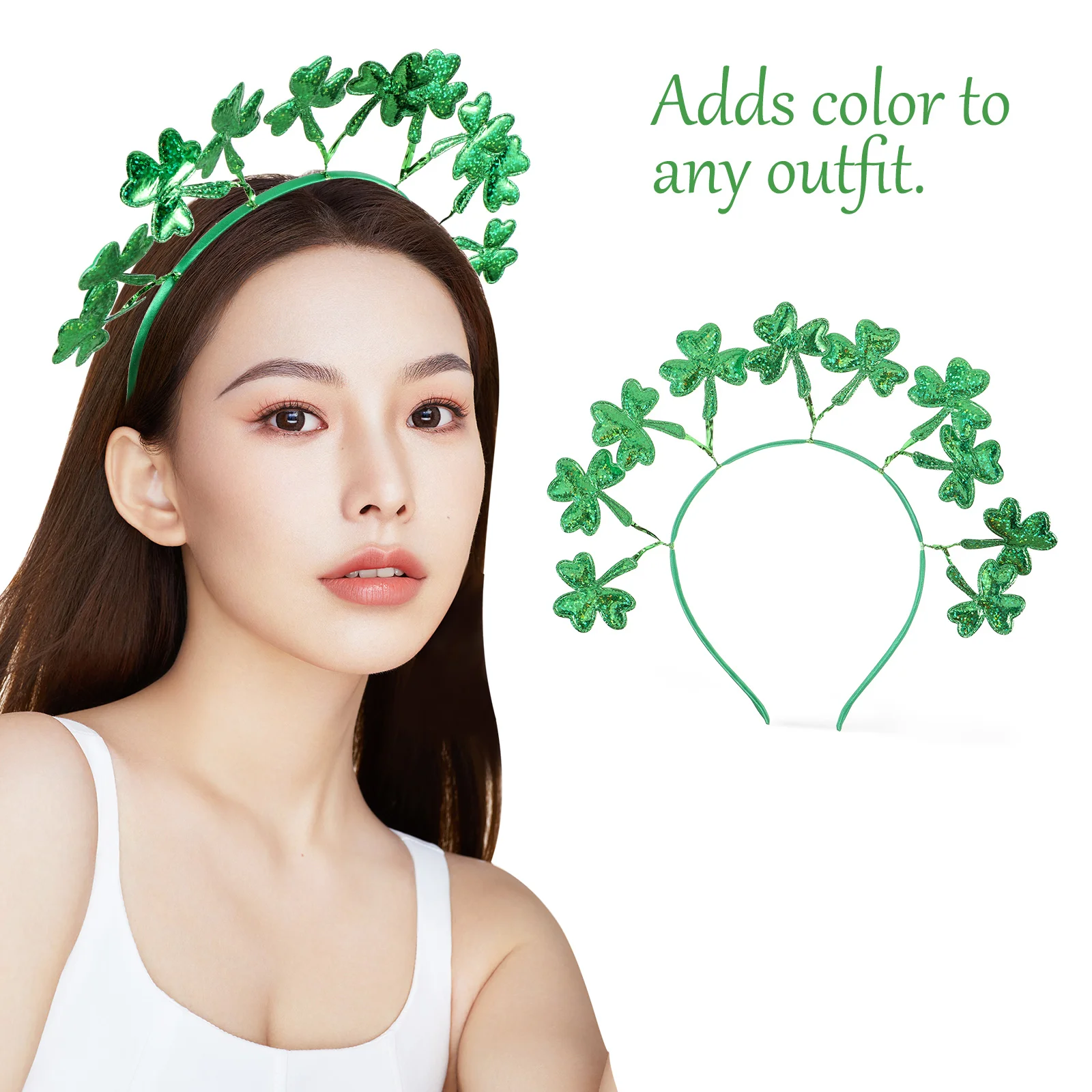 Lucky Headband Hair Ribbon St Day Hats Plastic Halloween Green Shamrock Hairband