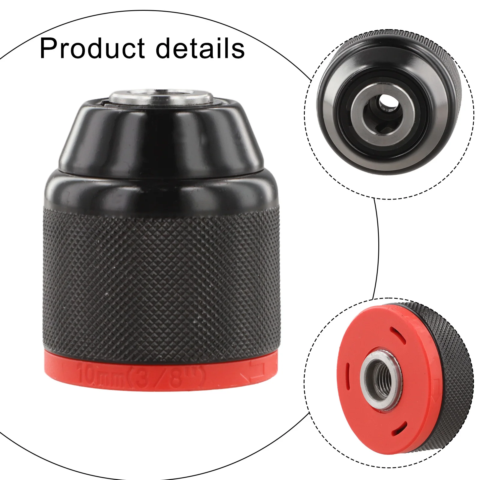Drill Chuck with Ratchet-Based Self-Locking System for Electric Drills 0.8-10mm Capacity 3/8-24UNF Mounting Thread