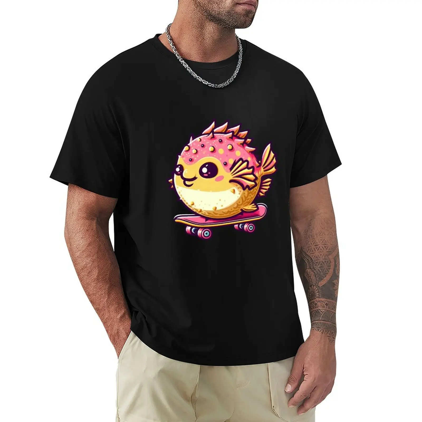 Puffer Fish T-Shirt cotton t shirt man T-Shirt