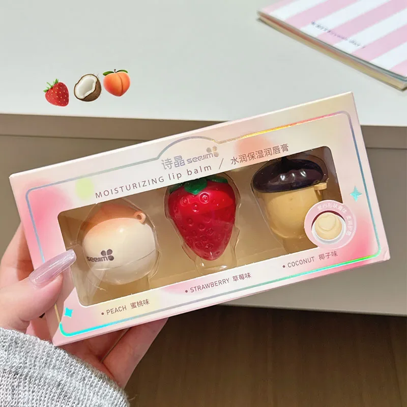 3 szt. Zestawów balsamów do ust o smakach owoców, nawilżające, odżywcze, nawilżające zestawy szminek, olejek do ust nawilżający i nietłusty