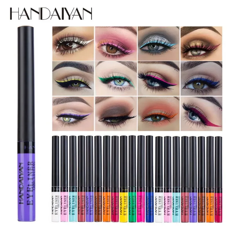 Colorful Eyeliner Pencil Eyes Cosmetics Brown Liquid Eye Liner Pen Makeup Color Eyeliners Waterproof Felt-tip Eyliner