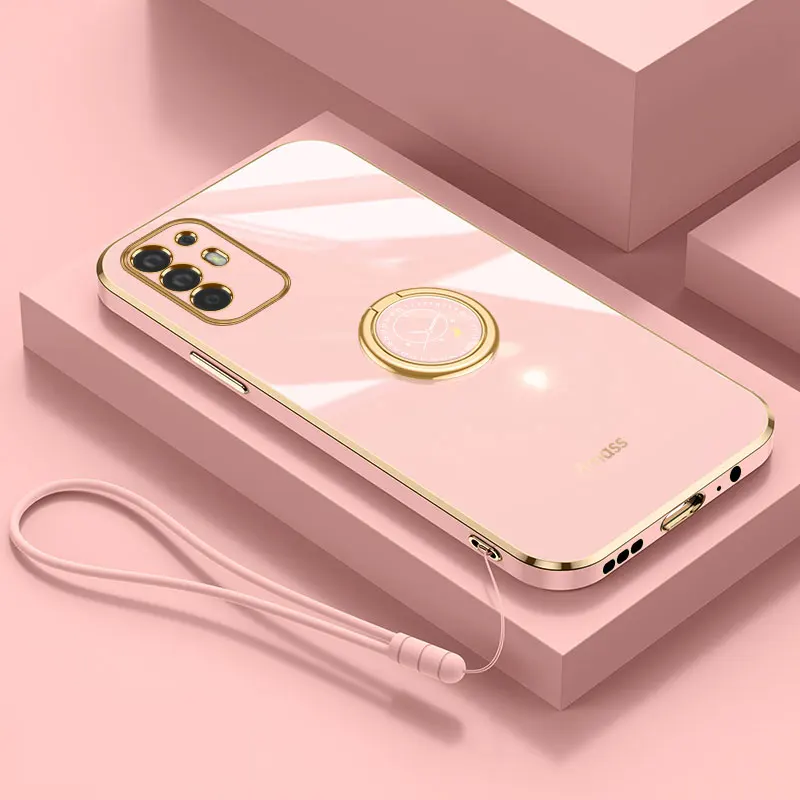 Luxury Plating Stand Holder Soft Phone Case For OPPO A94 5G Cover Shockproof OPPO Reno 5Z 5F Reno5Lite A94 A95 5G 4G Case Fundas