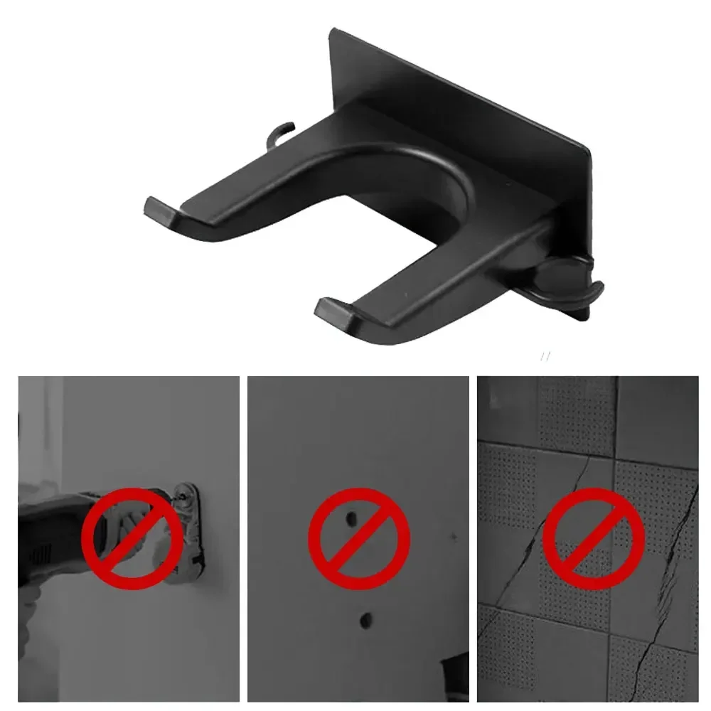1Pc Plastic Hair Dryer Holder Wall Mounted Punch-free Self-adhesive Organizer Shelves Home Rack Organization Accessories