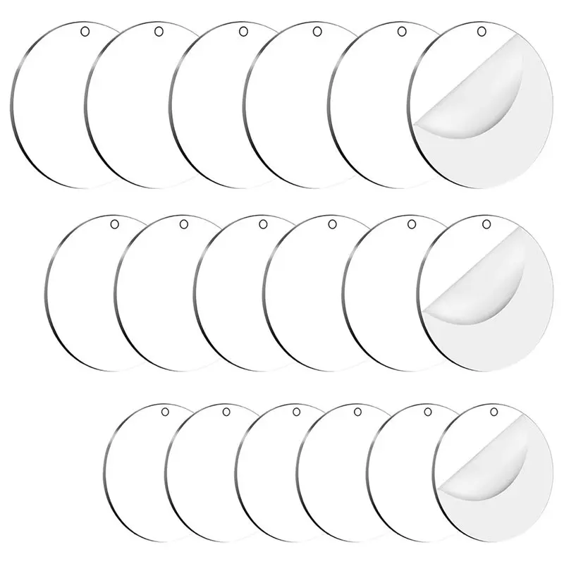 

【CHRISTMAS 】18Pcs Versatile Acrylic Ornament Blanks For DIY Crafts, Sublimation, And Keychain Projects (5Cm/7.5Cm/10Cm)