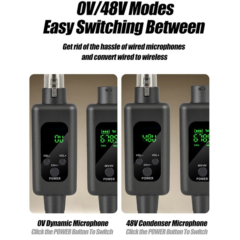 نظام الميكروفون اللاسلكي 2.4G نظام الميكروفون اللاسلكي XLR محول الميكروفون محول UHF الارسال التلقائي