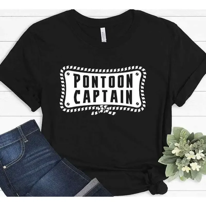 Pontoon Captain Boat Owner Funny Vacation Lake Life Present T shirt