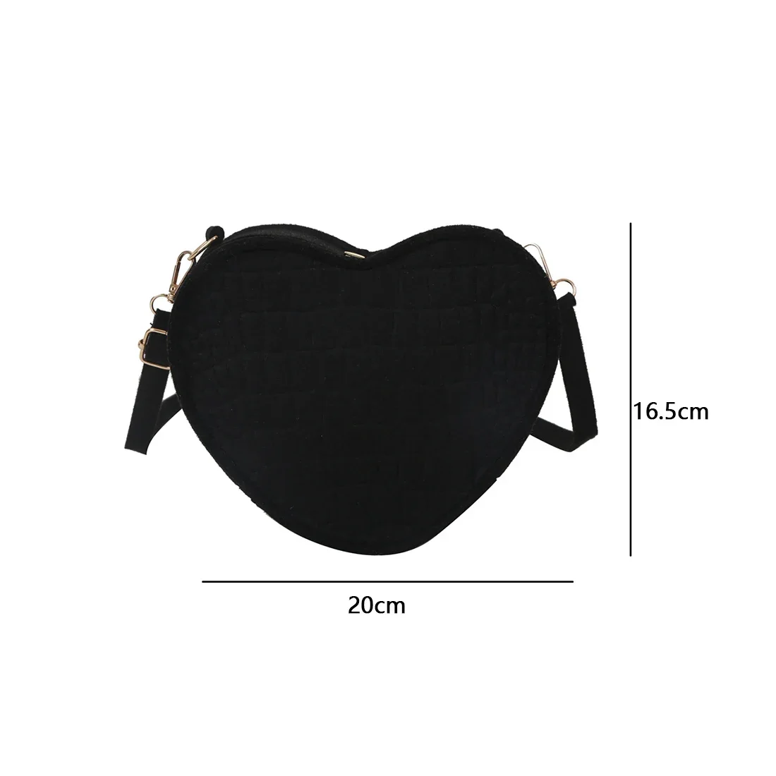 Fashion Solid Felt Shoulder Bag New Heart Shape Crossbody Bags For Women  Casual Ladies Handbags Designer Women Bags