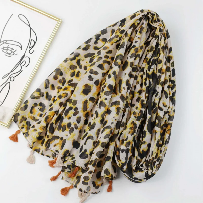 

Leopard Bali Silk Factory-Border Printed Scarf Dense Women's Long Scarf Spring Summer Scarf Shawl