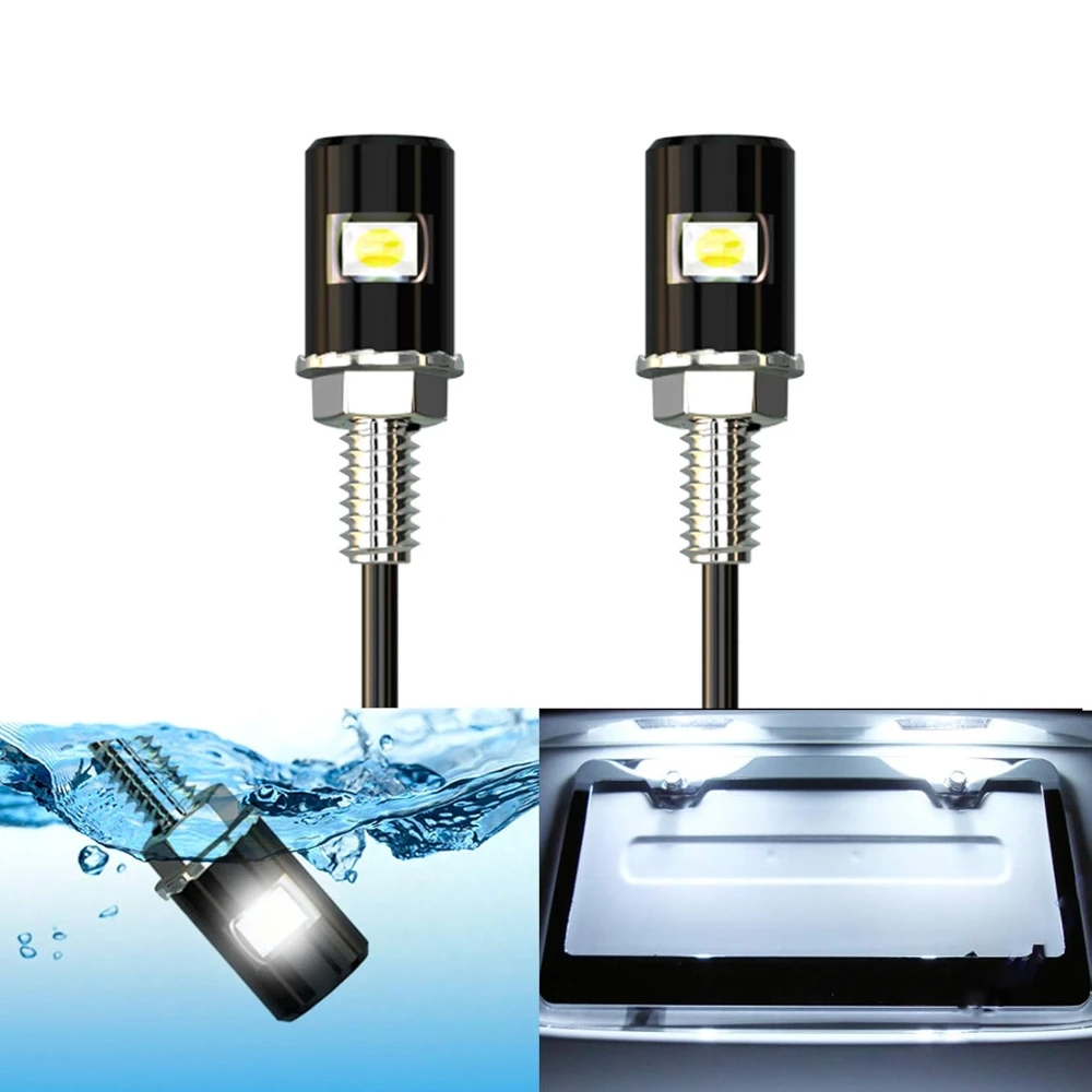 

License Plate Light License Tag Screw Bolt LED Super Bright 12V Waterproof License Plate LED Bulb Motorcycle Tag Lights Legal
