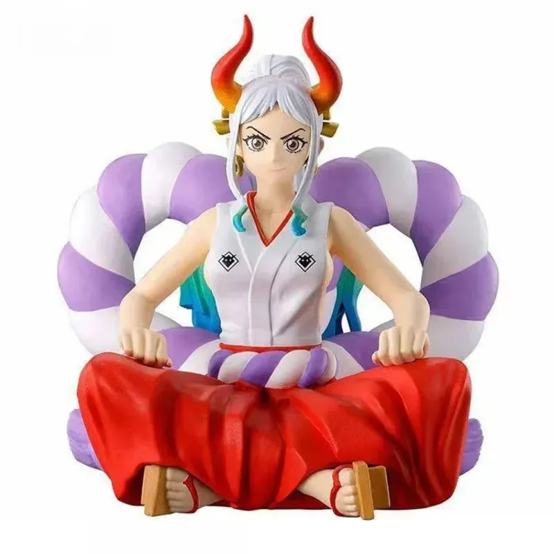 Bandai Original Anime One Piece Gashapon Land of Wano Luffy Yamato Sitting Action Figure Model Toys desktop ornament gifts