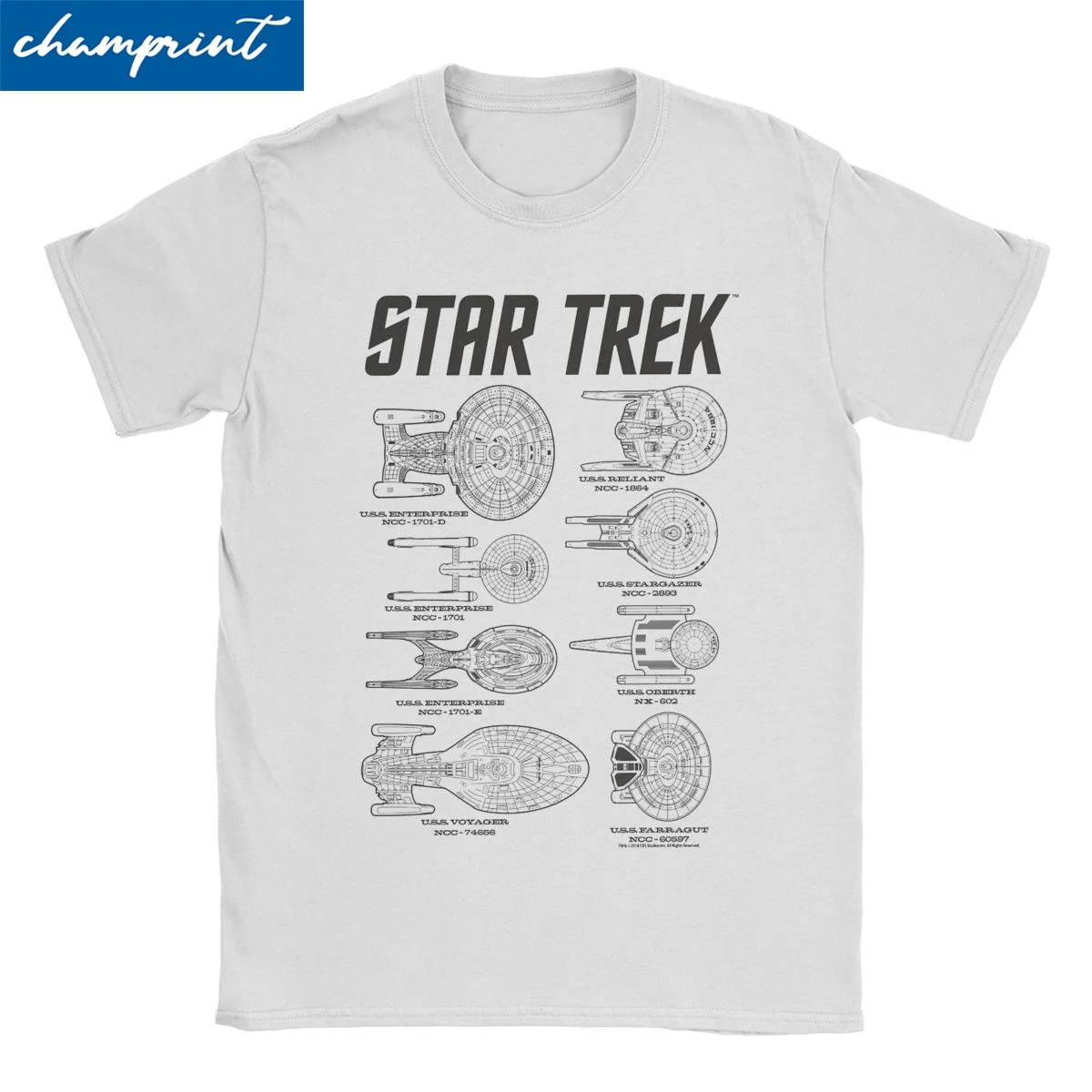 Stars Treks Ships Of The Past Schematics for Men Women T Shirts Vintage Tees Short Sleeve T-Shirt 100% Cotton Classic Clothes