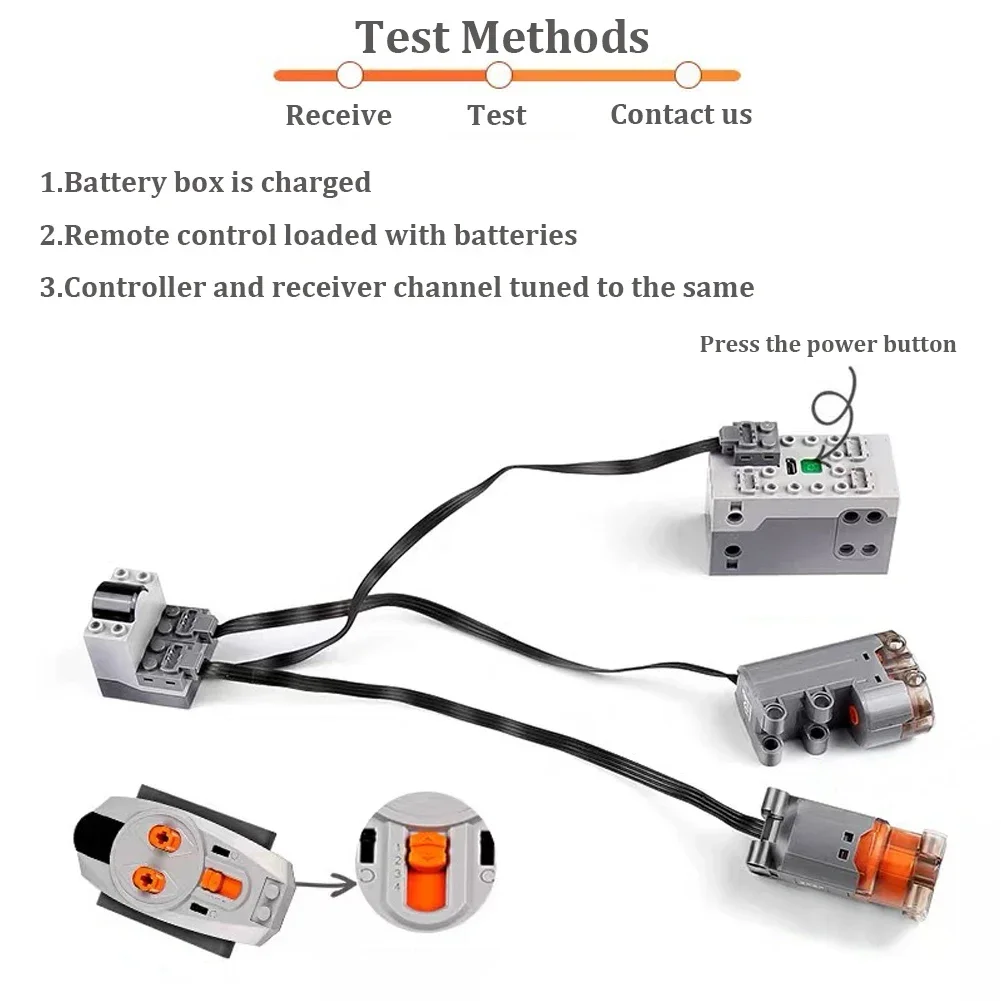 Paquete de Motor con funciones de potencia MOC, molde de servomotor, caja de batería AA AAA mejorada, piezas técnicas, bricolaje, coche y camión, M/L/XL