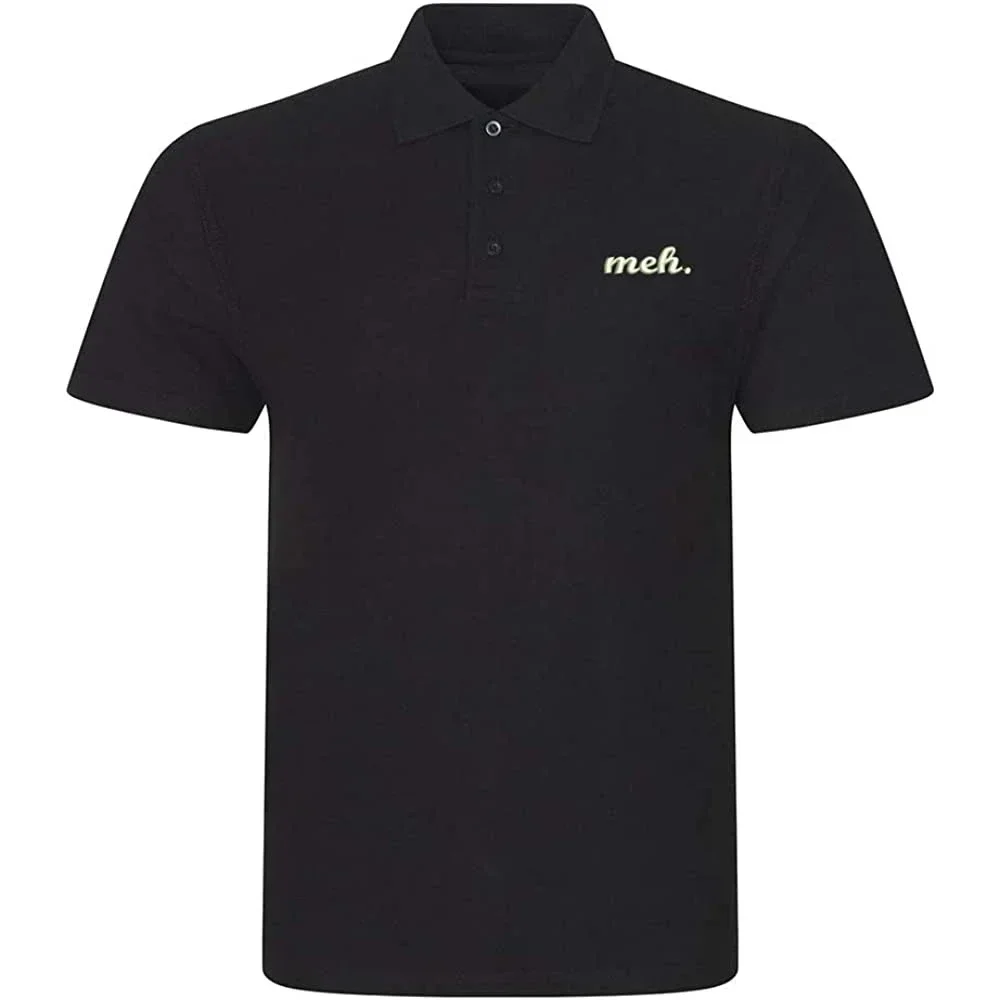 

Lyprerazy Men's Polo Shirt Meh. Embroidered Short Sleeve Polo-Shirt Embroidery Casual Golf Shirt