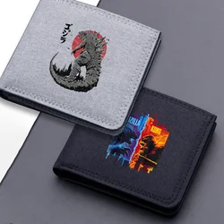 Godzilla Wallet Cool Anime Printed Money Purse Card Holder Men Boy Black Pocketbook Storage Pouch portafogli pieghevoli regalo di compleanno