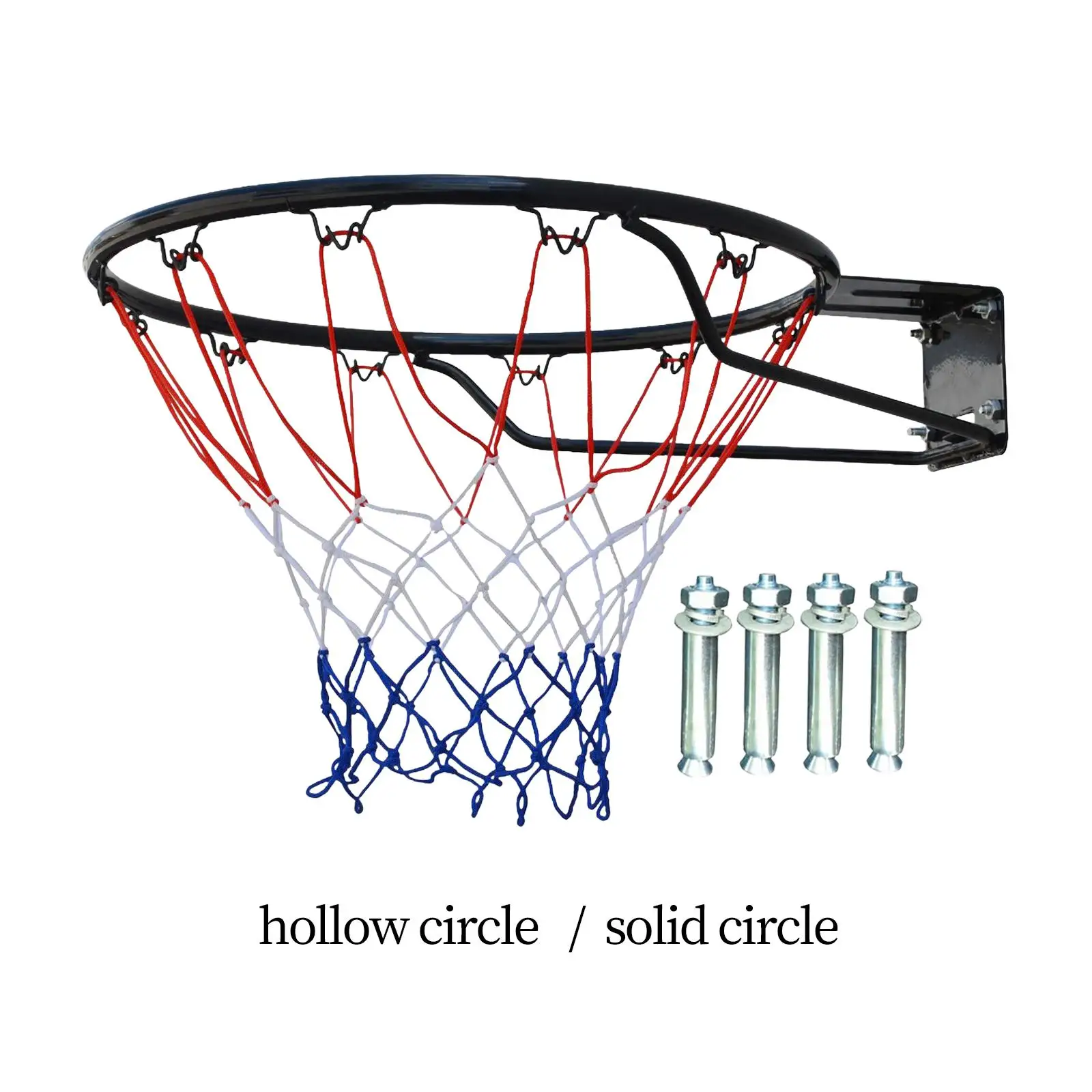 

Basketball Rim 45cm Universal Wall Mounted Basketball Hoop with Net for Indoor Outdoor Sports Game Community Playing Court Park