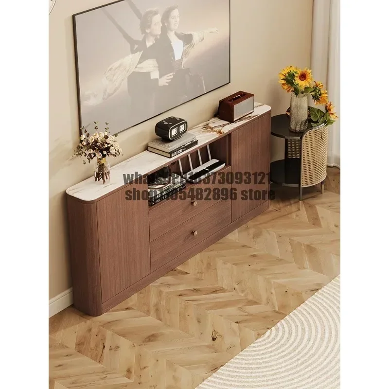 Chinese rock slab living room household floor TV cabinet ultra-thin shelf storage side cabinet