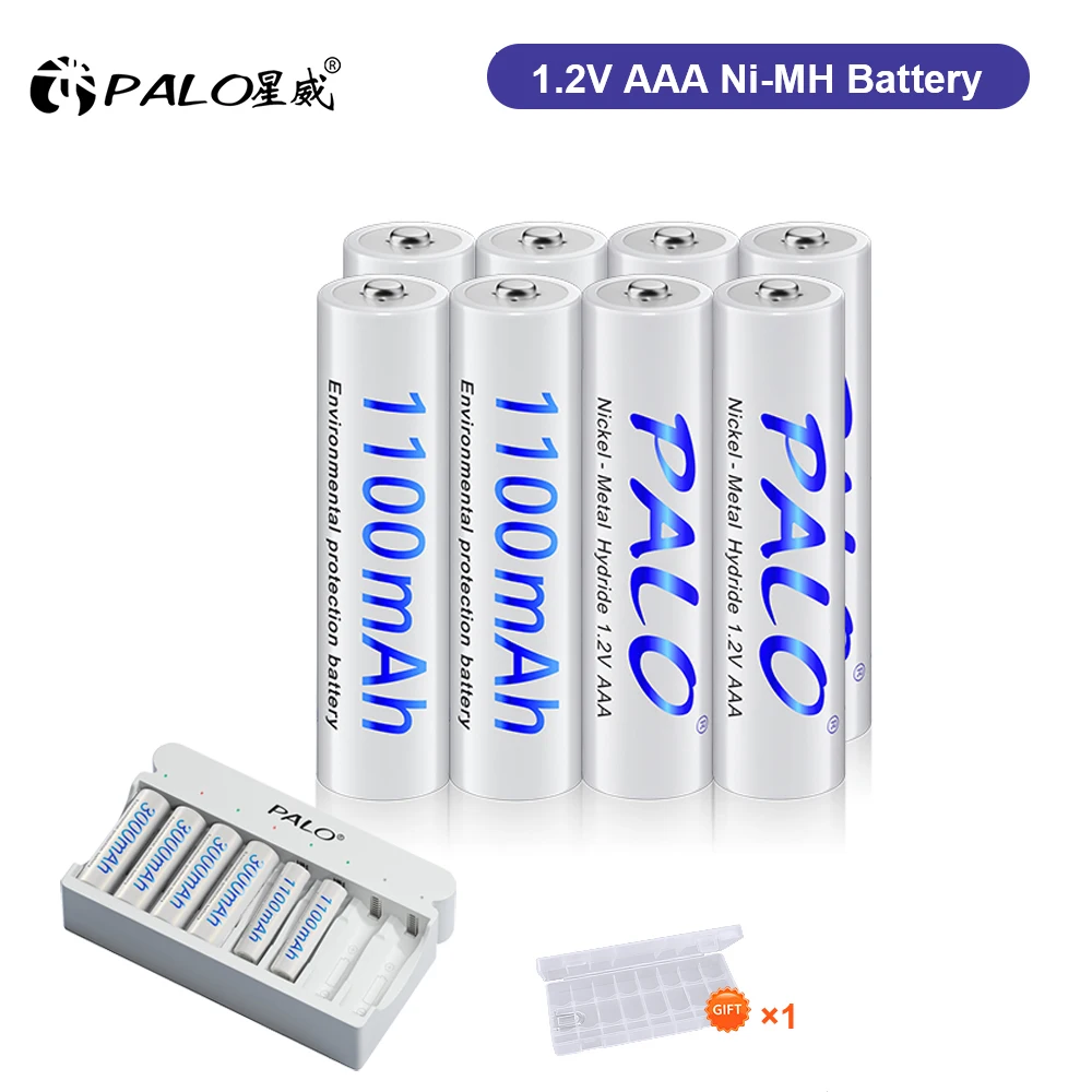 

PALO 1.2V 1100mAh AAA Ni-MH Rechargeable Battery 3A LR3 Batteries Rechargeable aaa Battery for Camera LED Light Toy MP3 Shaver