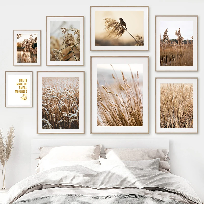 

Wheat Field Natural Scenery Canvas Poster Wall Art, Wall Decorative Paintings, Modern Living Room and Room Home Decoration
