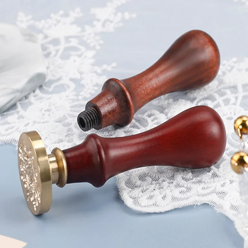 Wax Seal Stamp DIY Handmade Art Tools Fire Paint Stamp Handle Antique Metal Sealing Rosewood Handle Wedding Invitations SB024