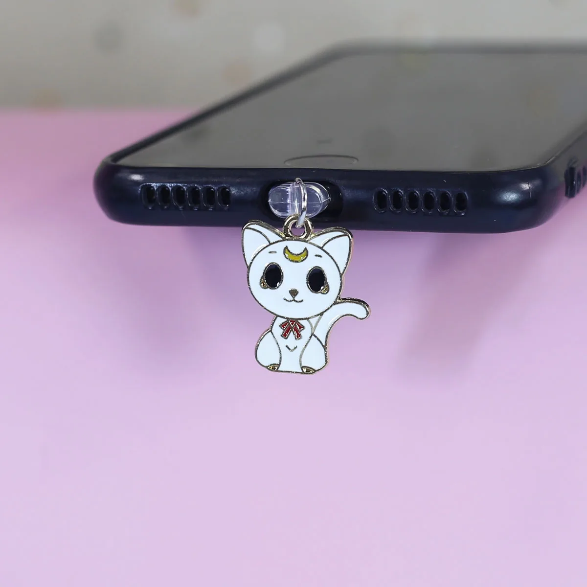 A Cat Phone Dust Plug  For IPhone Accessories  For Samsung Type-C Interface Dust Plug Phone Suspension Accessories Cute Cat