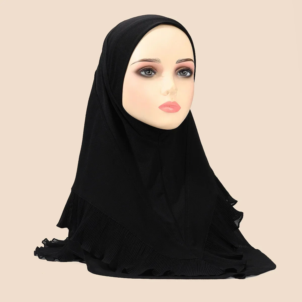 قطعة واحدة أميرة المرأة المسلمة الكشكشة الحجاب وشاح فوري عمامة الحجاب العربي الإسلامية التفاف غطاء رأس خيمار الصلاة الحجاب