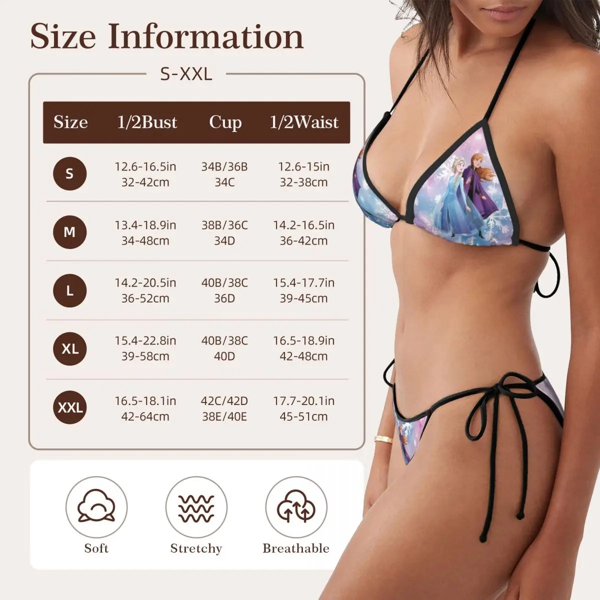 Custom For Swimwear Frozen Bathing Suit Women Beach Women's Bikini Two-Piece Swimsuit