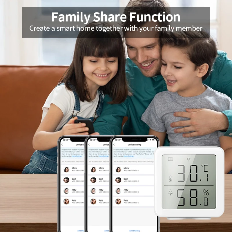 Tuya-温度および湿度センサー,LCDディスプレイ,自動化,スマートライフ,Alexa, Googleアシスタント,音声