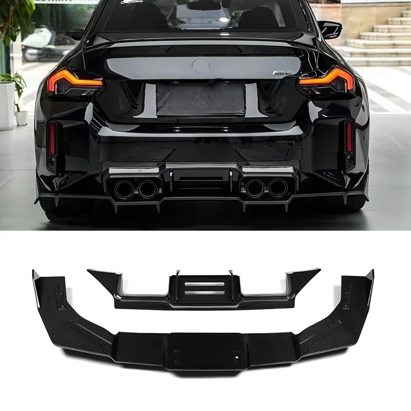 

V Style G87 Dry Carbon Fiber Rear Diffuser Bumper Rear lip with under spoiler for G87 M2 2023+ Spoiler Lip Lower Splitter