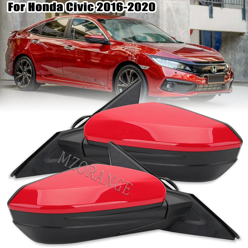 

Rearview Mirror For Honda Civic 2016 2017 2018 2019 2020 Side Mirrors Glass Assembly Cover Frame Electric Adjust Lens US Version