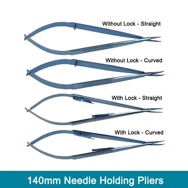 

GREATLH Ophthalmic Needle Holders Pliers Curved Straight Type Tungsten Steel Coating Ophthalmic Instrument Titanium Alloy