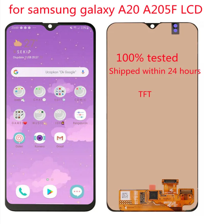 

Для Samsung Galaxy A20 ЖК-экран A205 A205F Сменный дигитайзер экрана для моделей Galaxy a20, a205, a205f
