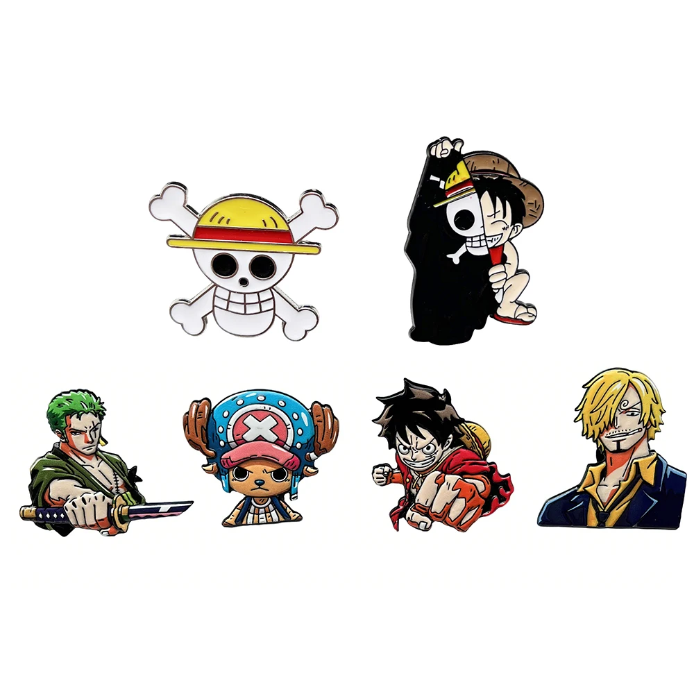 2-20pcs Cartoon Pirates Character Metal Brooches, Decorative Pin Badges for Jacket Backpack Hat Accessory Collectibles