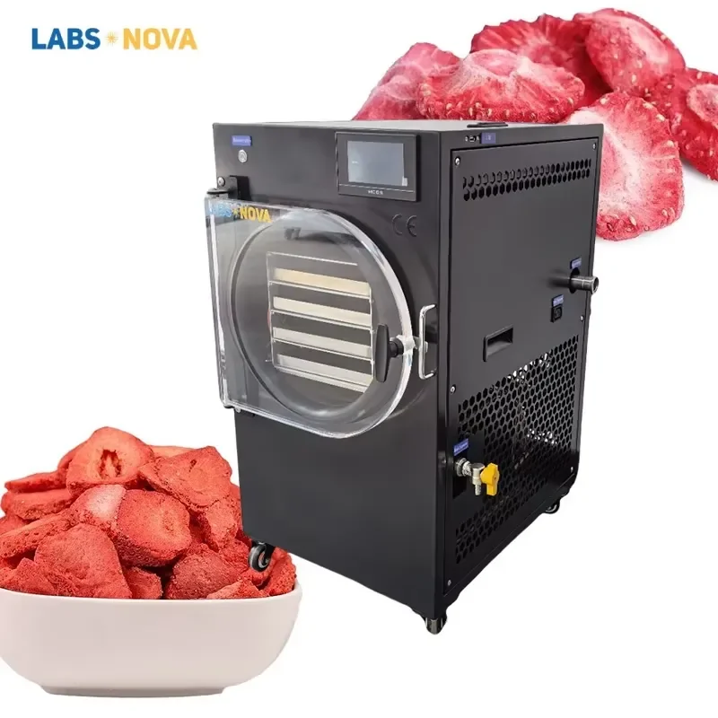 Portable Freeze Dryer Machine 4 Trays 0.4m2 Home Food Dehydrator for Liquid Solid Milk Drinks Fruit Vegetable Preservation
