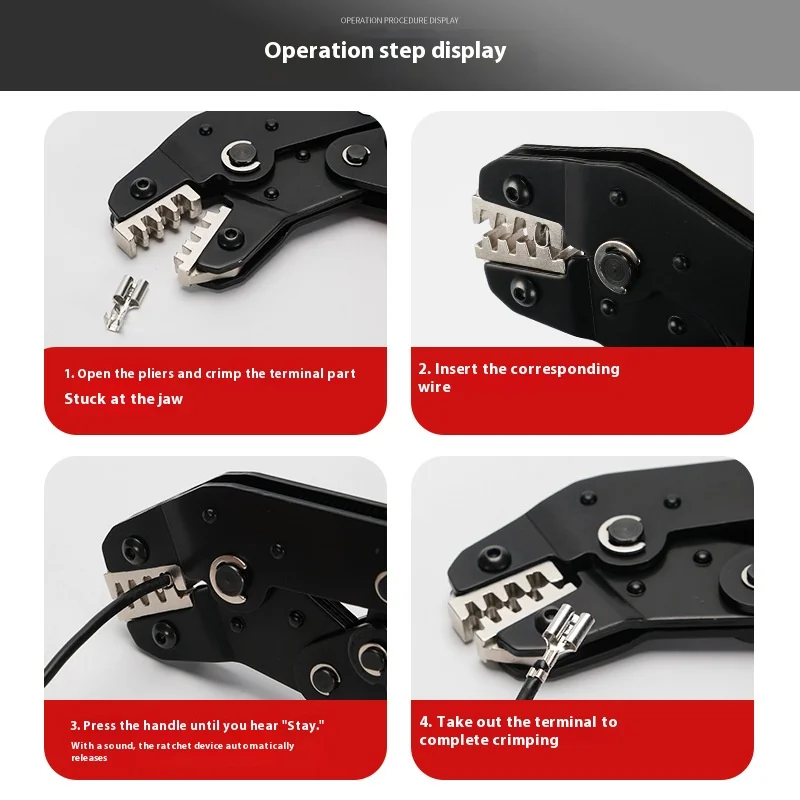 SN2549 Crimping Plier Kit Pressed Pliers Electrician Tools Tab 2.8/4.8/6.3/Tube/Photovoltaic/Insuated/Dupont Terminals