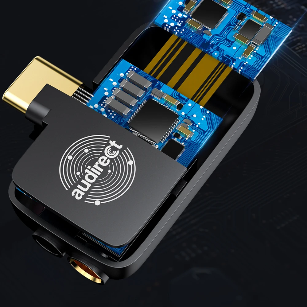 Audirect ATOM4 الصوت المحمول DAC/Amp مع مضخم سماعة الرأس USB C ذو الدائرة المتوازنة الحقيقية