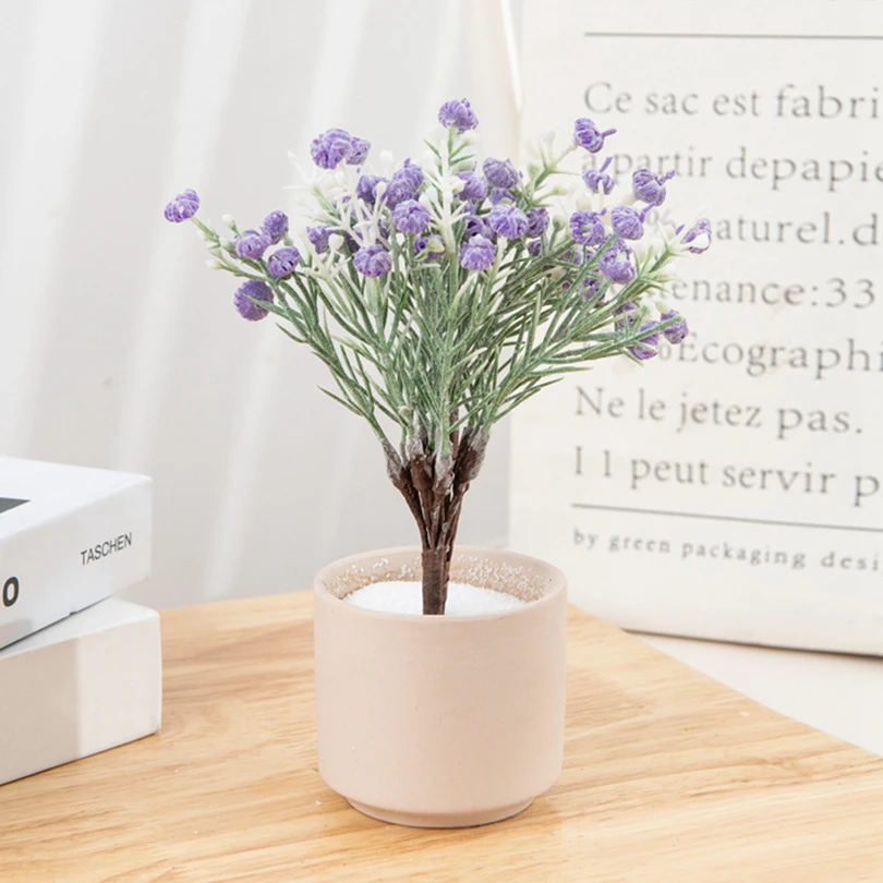 6Pcs Fake Plants Purple Plasti - Sphagnum Moss Dry recension och pris