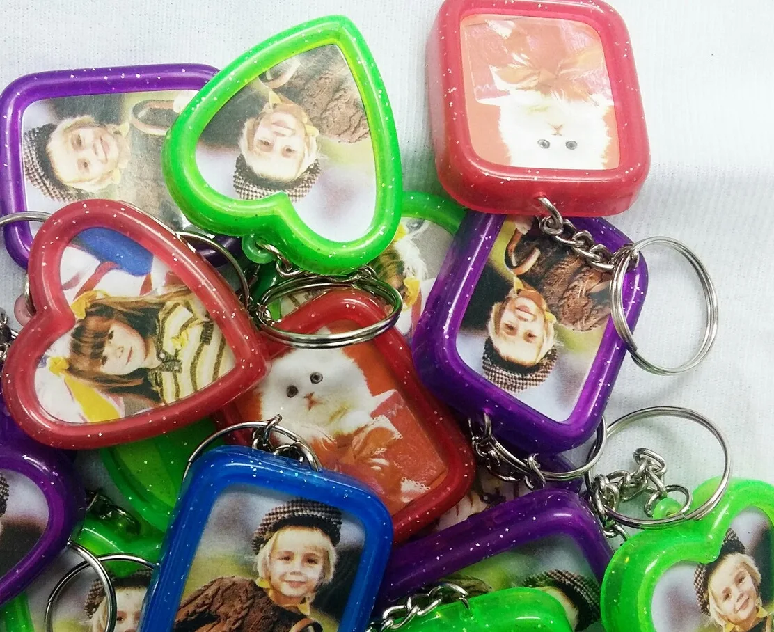 1/5/10pcs Plastic Photo Frame Keychain Blank Keyring Clear Picture Pendant Snap-In Custom Insert Photoes party favor pinata toys