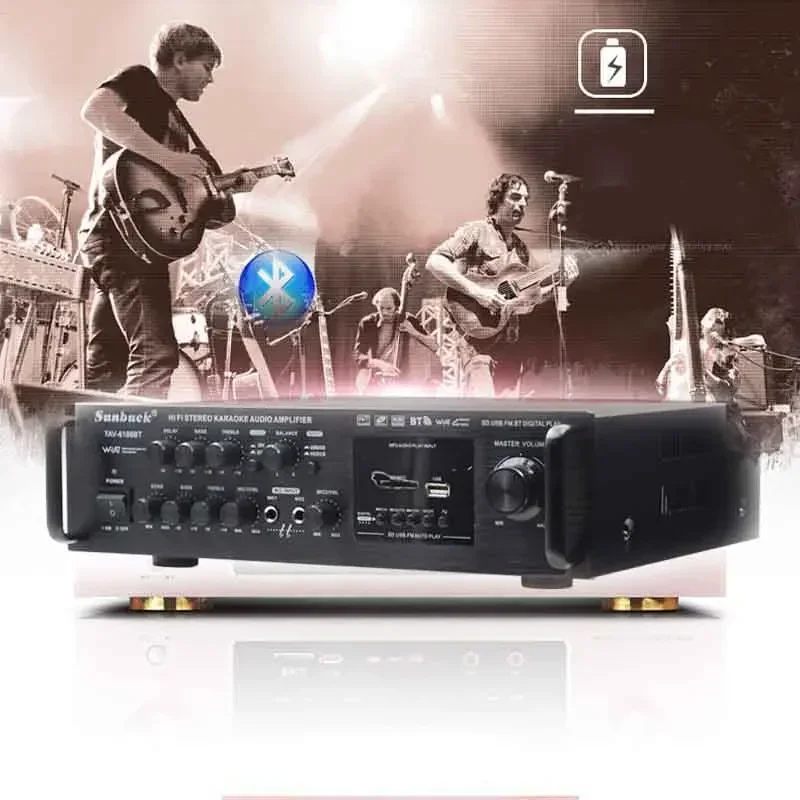 110V 220V Blue-teeth Amplifier Theater Sound Speaker Amplifier Karaoke OK Car Home High-power 300W*2 2.0 1000W Amplifier