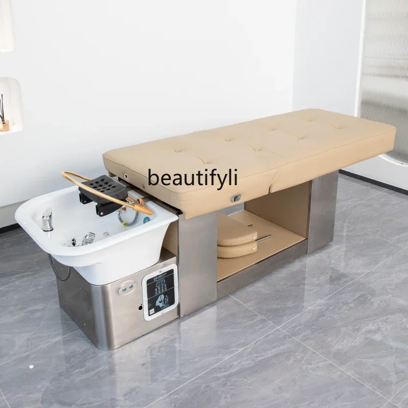 سرير شامبو للتدليك من SS NewThai، صالون شعر، تجميل كهربائي خاص، سرير معالجة الرأس، سرير تبخير لتدوير المياه