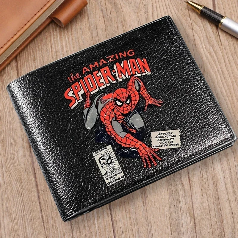 Мужской короткий кошелек Marvels Spidermans, кошелек из искусственной кожи Дэдпула Росомаха, кошелек для монет, держатель для удостоверений личности, складной бумажник, деловые кошельки