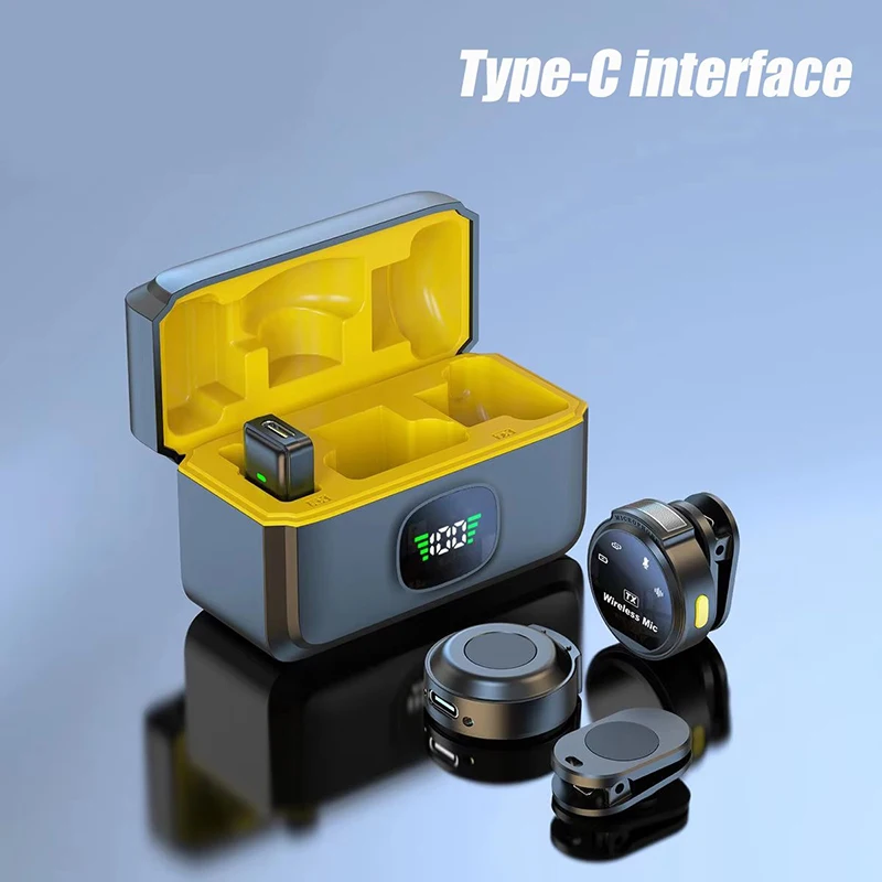 Micrófono de solapa profesional inalámbrico doble, mini de botón para iPhone, Android, celular, PC, audio 5