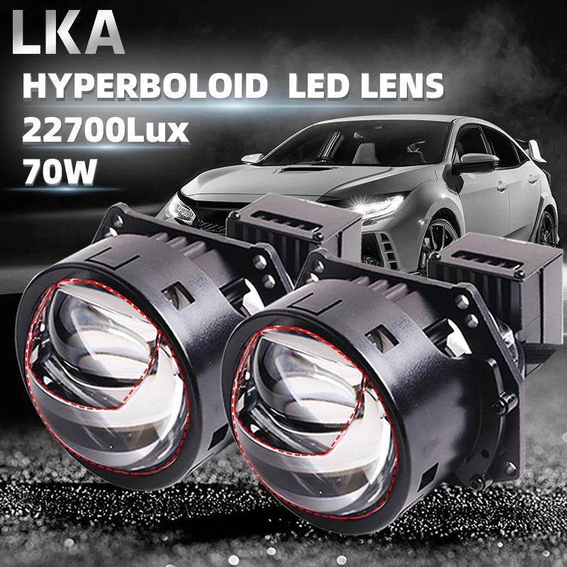 LKA A11Max 70W Hyperboloid Car Bi LED Projector Lense Headlight 5500K Hella3r G5 Auto Lens Headlamp for Car Light Retrofit