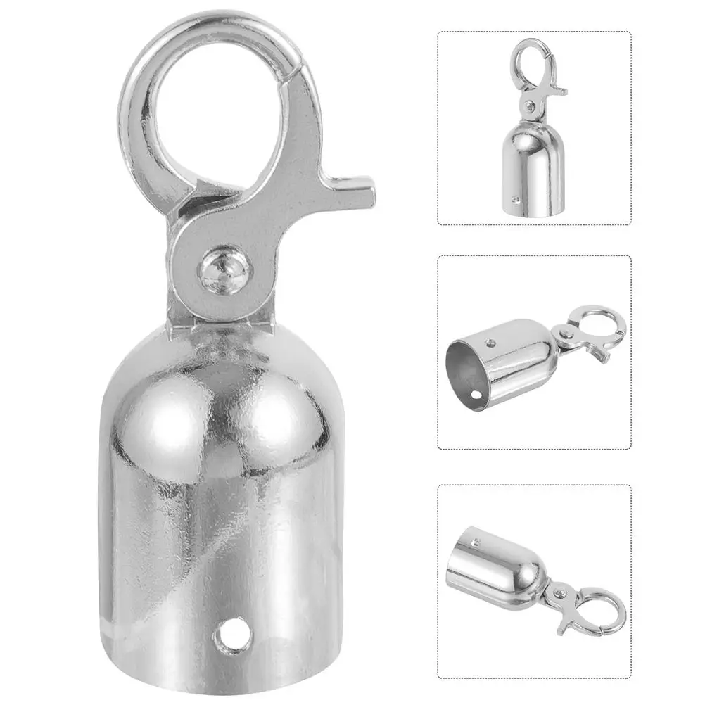 1 set Rope End StopperStainless Steel Guardrail Snap Hook Metal Accessories Cord Ends Cap Easy Installation Versatile