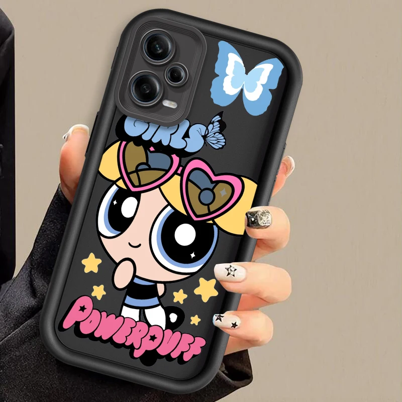 Cute P-Powerpuffs G-Girls Eye Ladder For Xiaomi Redmi Note 13 12 12C 11 11S 10 10C 10A 9C 9A Pro 5G Funda Phone Case