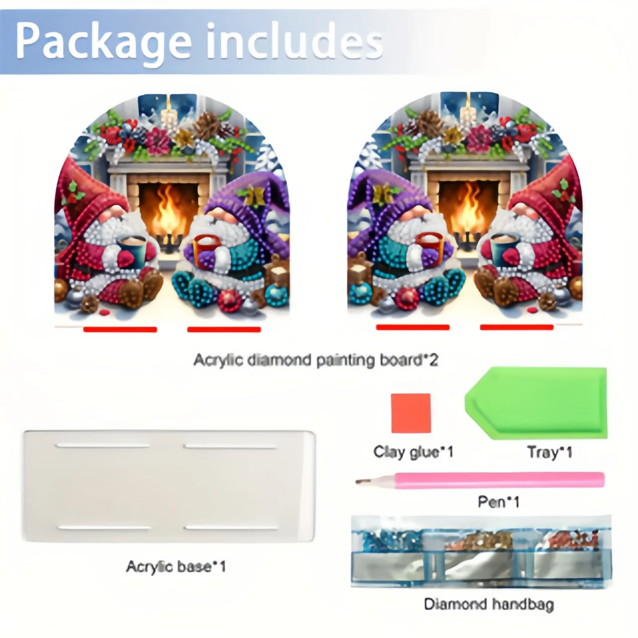 2D Flat 1pc Acrylic Welcome Plaque Diamond Painting Desktop Ornament Set, Shiny Wall Decor, Holiday Gift