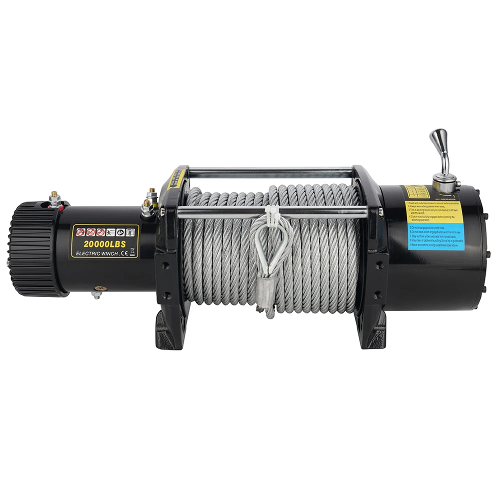 20000lbs 12V Synthetic Rope Electric Winch Waterproof Wireless Remote Control For SUV Car 4x4 Recovery Offroad