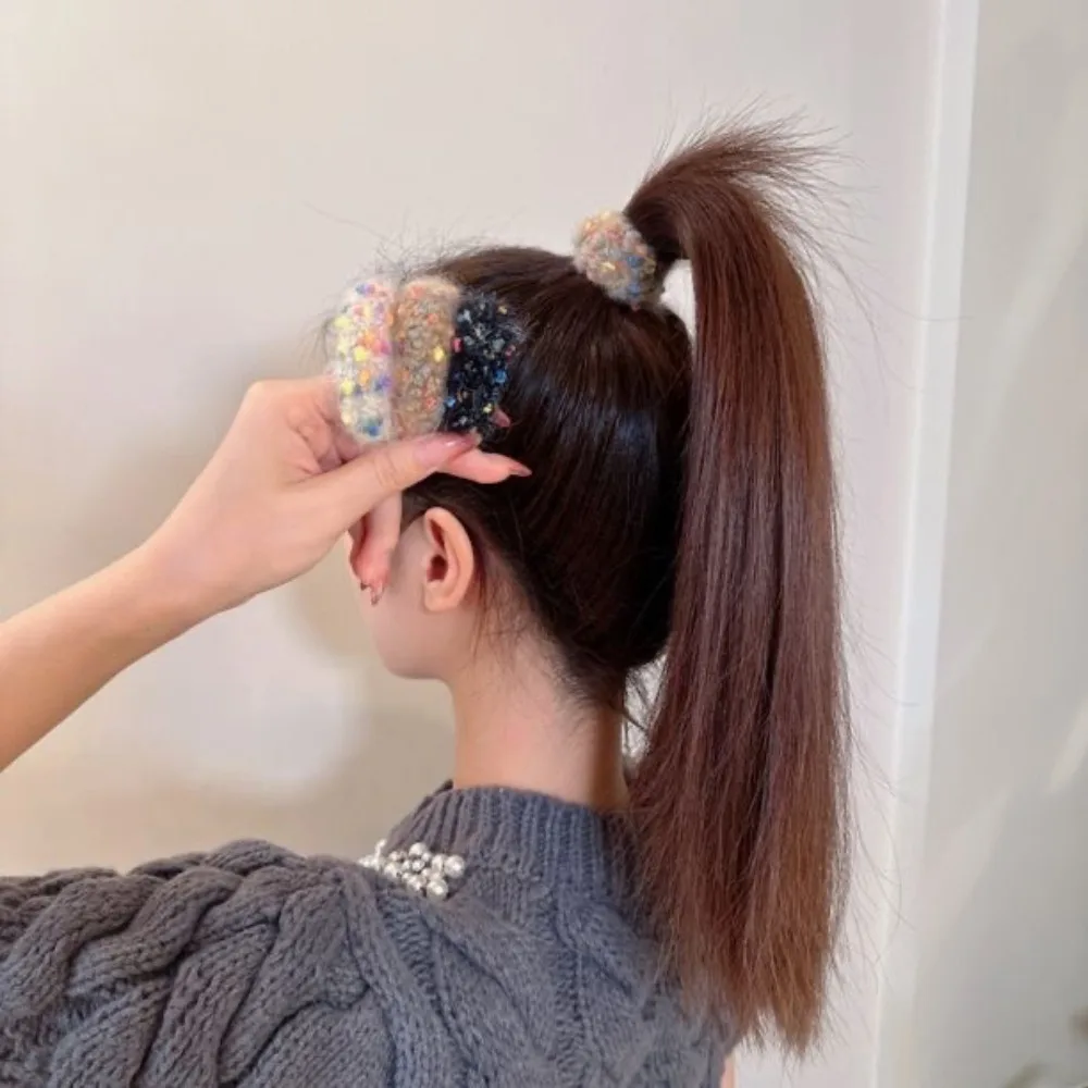 Модный яркий Яркий эластичный винтажный держатель для конского хвоста в горошек, мягкая бархатная повязка на голову для Meatball