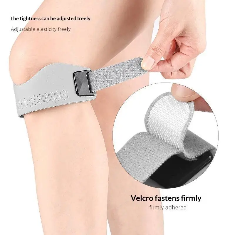 NOVO 2026: Faixa de Silicone Ajustável para Joelho (1 Peça), Suporte para Tendão para Homens e Mulheres, Ideal para Corrida, Tênis e Alívio da Dor no Joelho de Saltador
