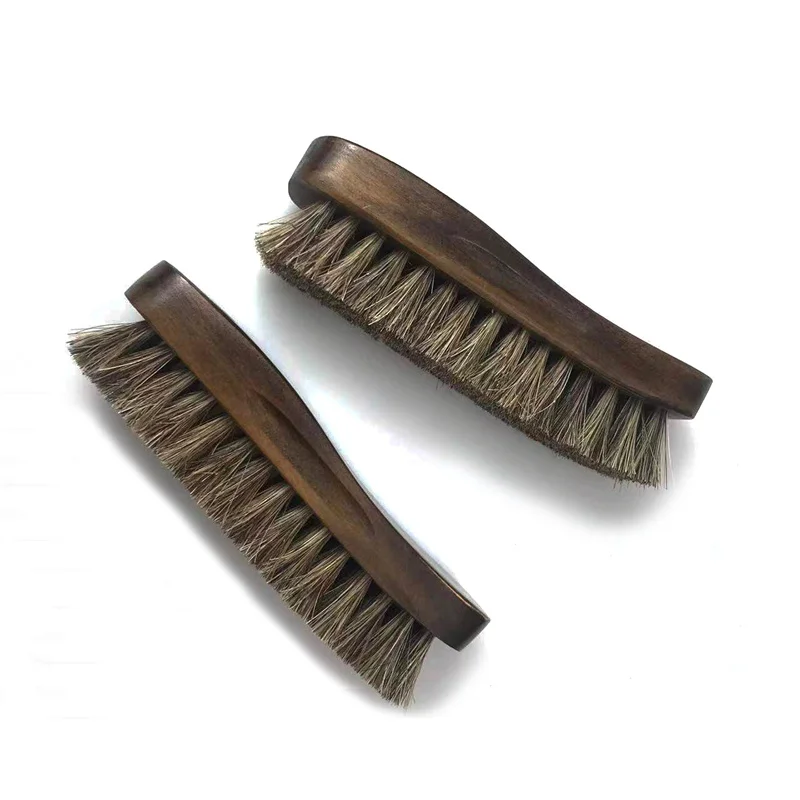 Clarks Qile Wooden Horse Hair Shoe Brush Care Shoe Polishing Leather Cleaning Tool Horse Hair Polishing Shoe Brush