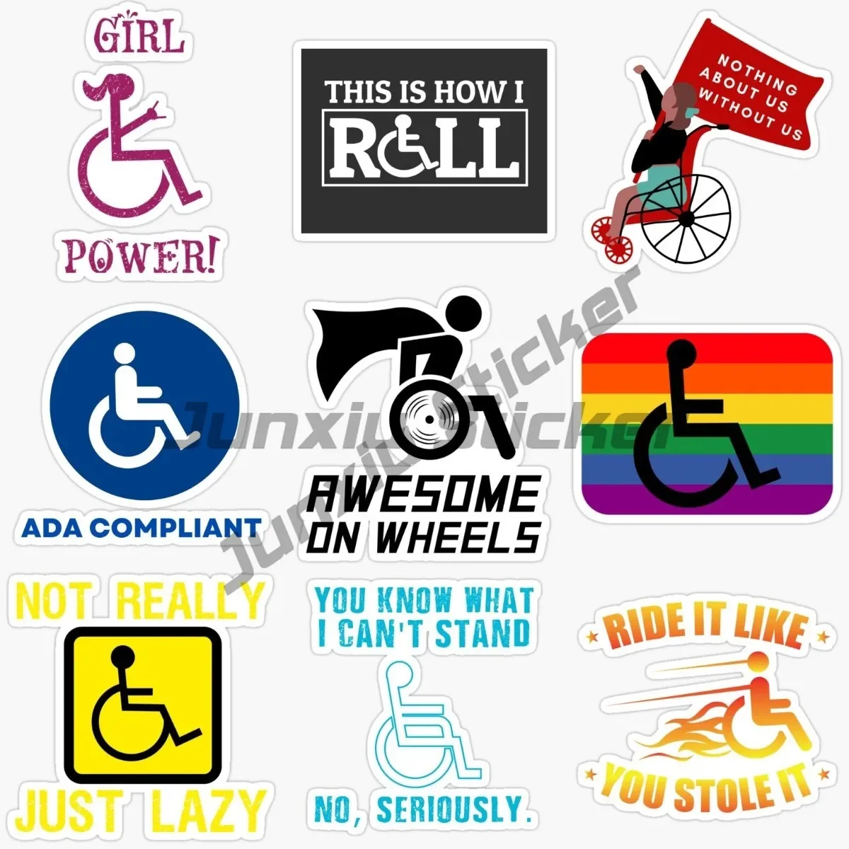 

Disabled Wheelchair Creative Warn Sticker Laptop Stickers Intelligence Theme Camper Van Bike Decals Model Car Accessories Wrap